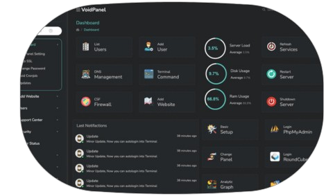 voidpanel web hosting control panel